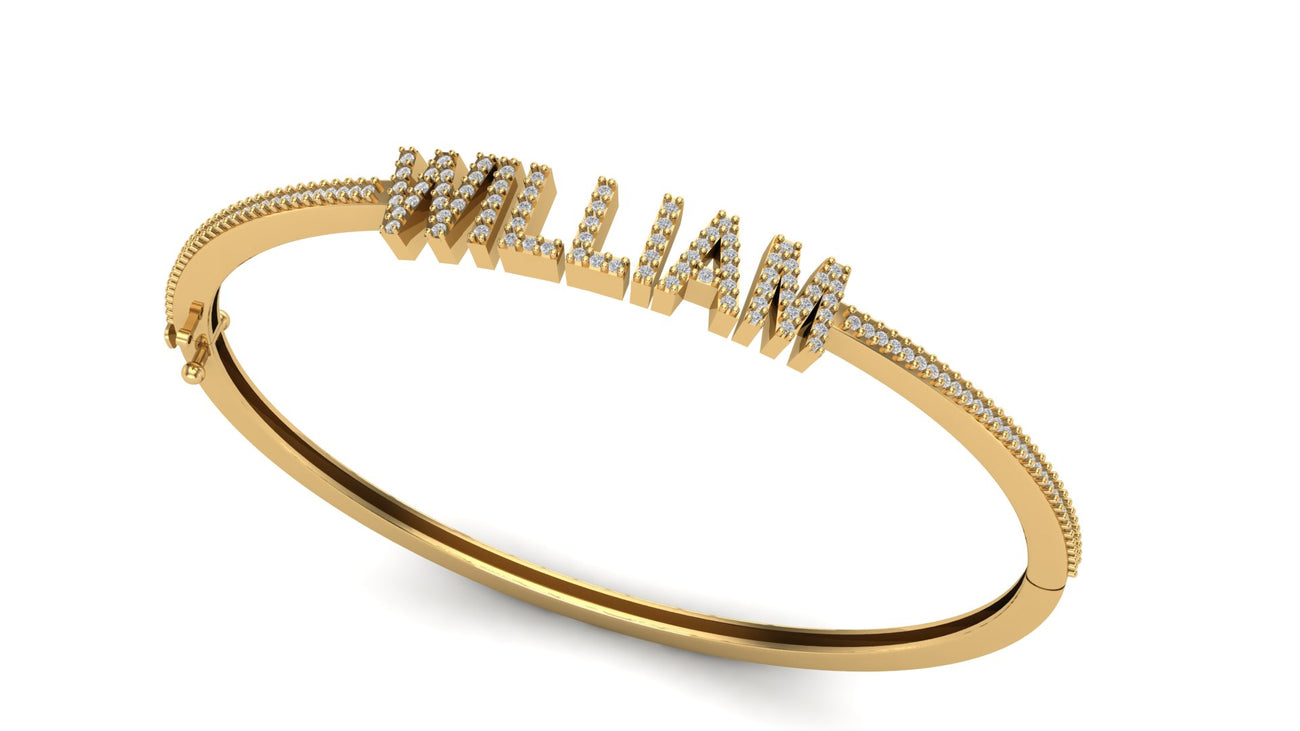 Custom Diamond Nameplate Bracelet Block