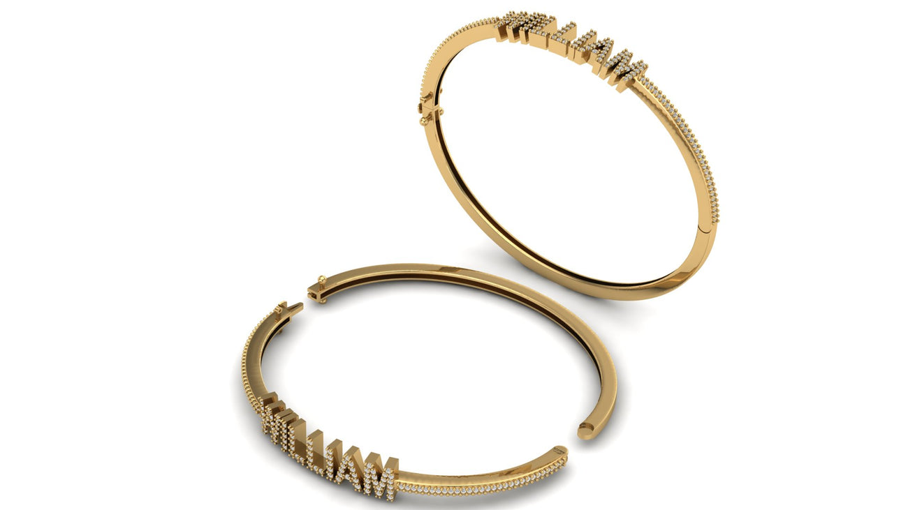 Custom Diamond Nameplate Bracelet Block