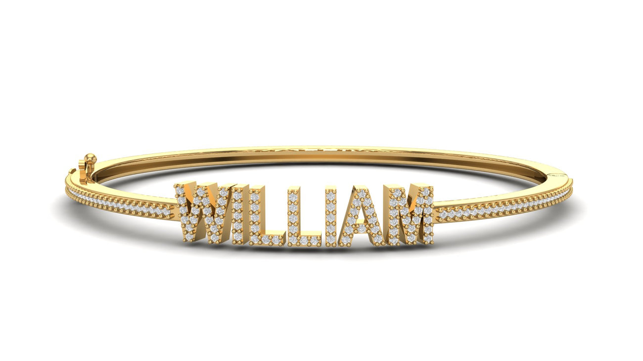 Custom Diamond Nameplate Bracelet Block
