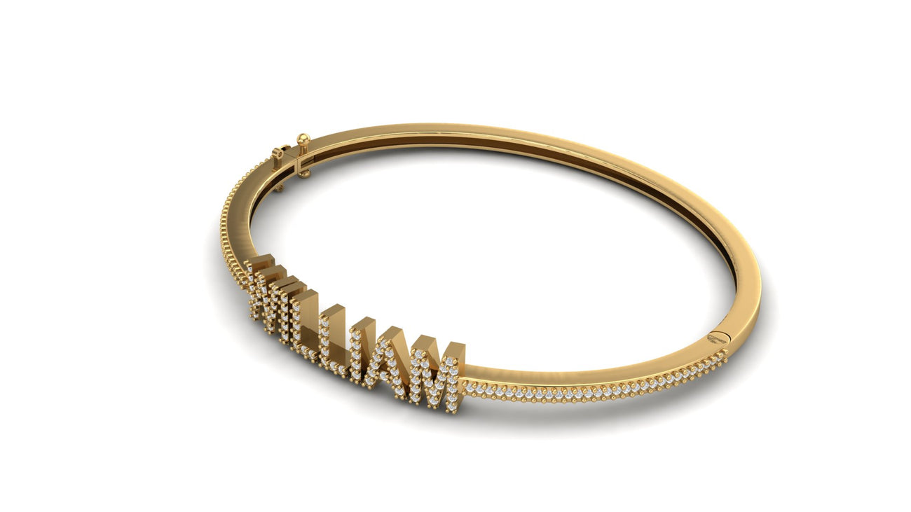 Custom Diamond Nameplate Bracelet Block