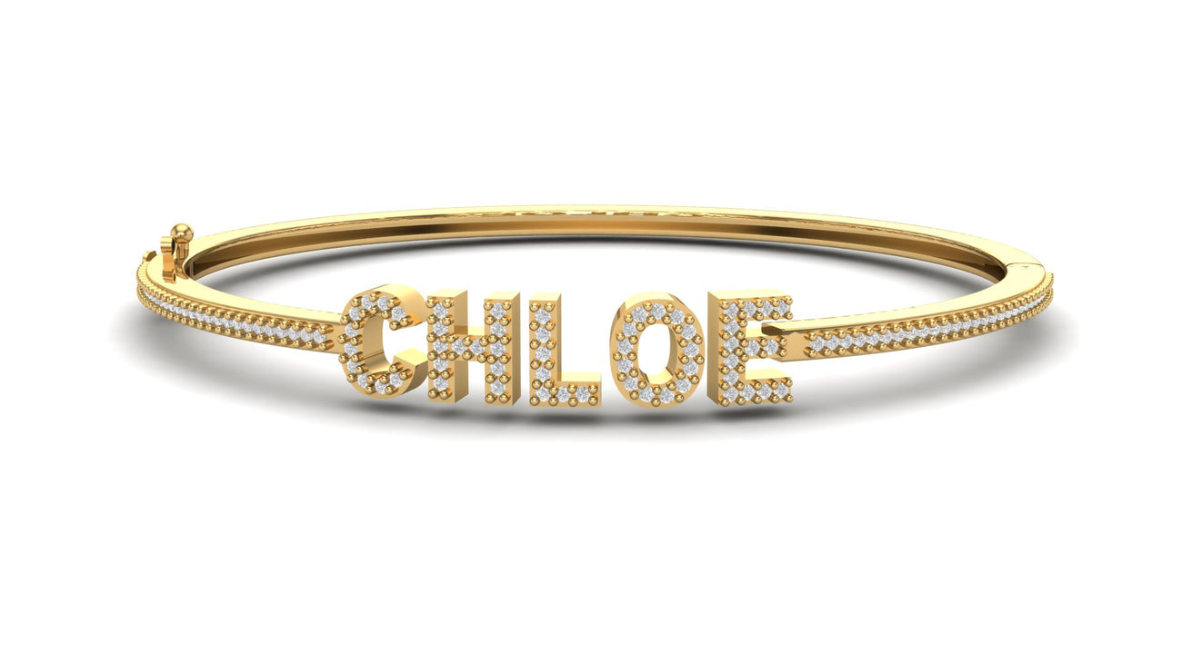 Custom Diamond Nameplate Bracelet Block