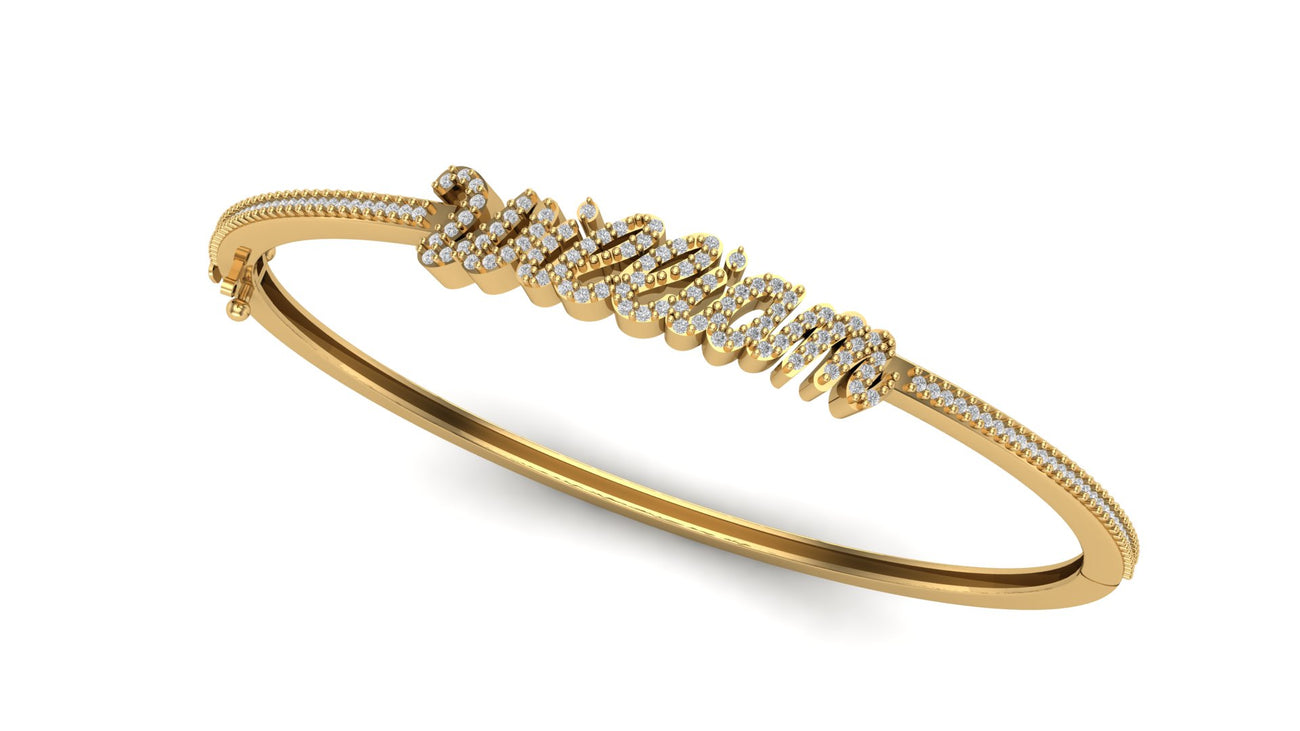 Custom Diamond Nameplate Bracelet Bracelet Script
