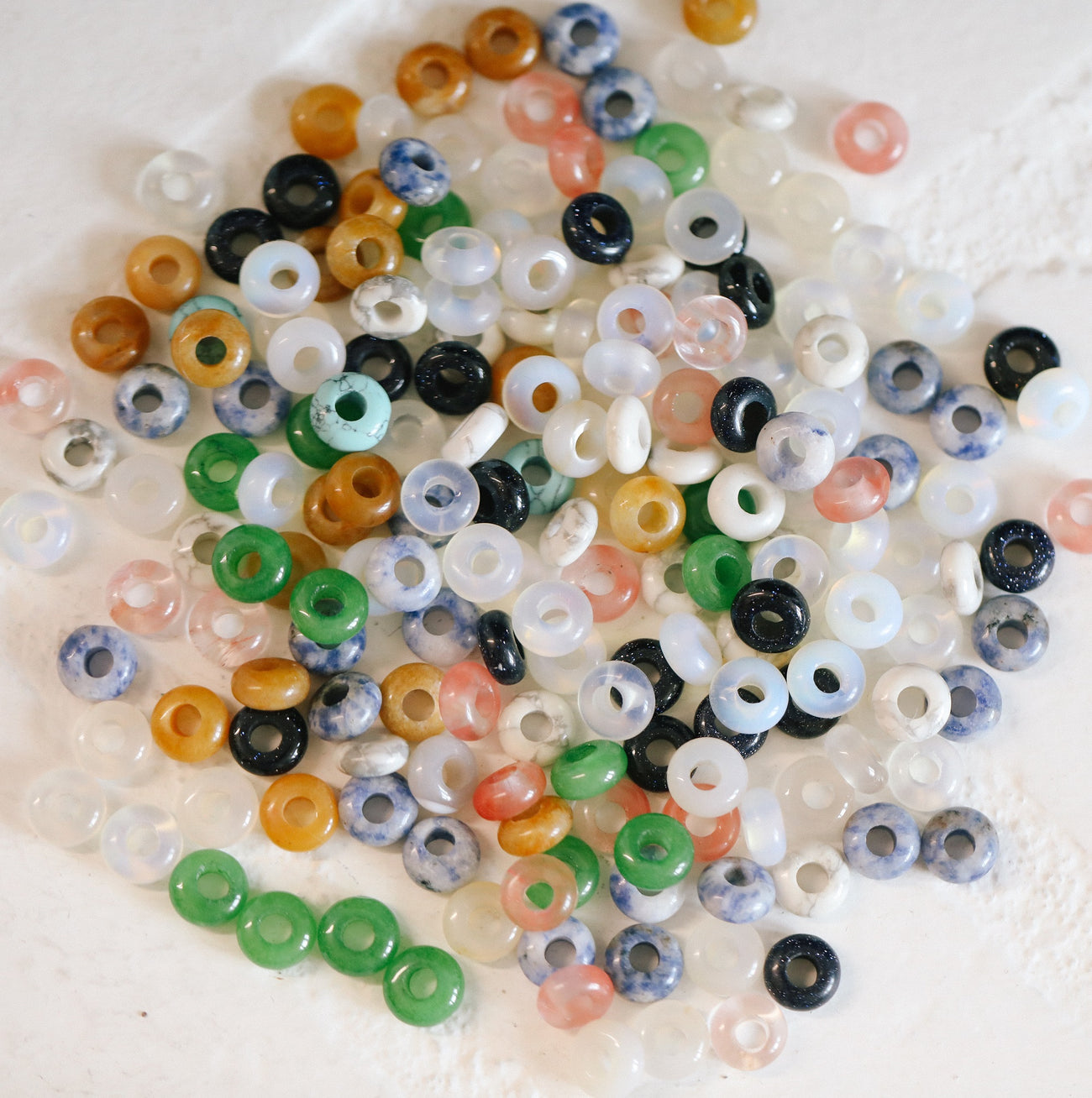 assortment of stone beads