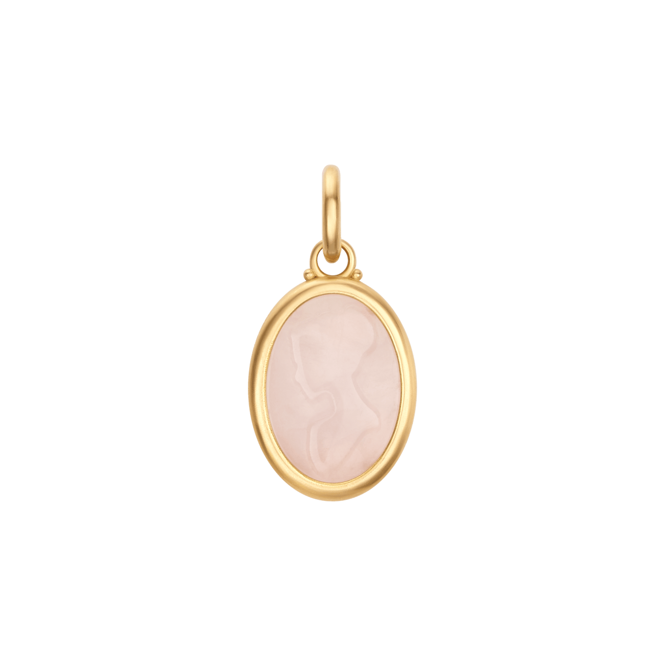 Pink Quartz Cameo Charm