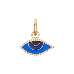 Blue Enamel & Diamond Evil Eye Charm
