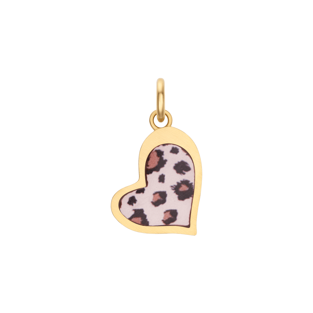 Cheetah Enamel Organic Heart Charm